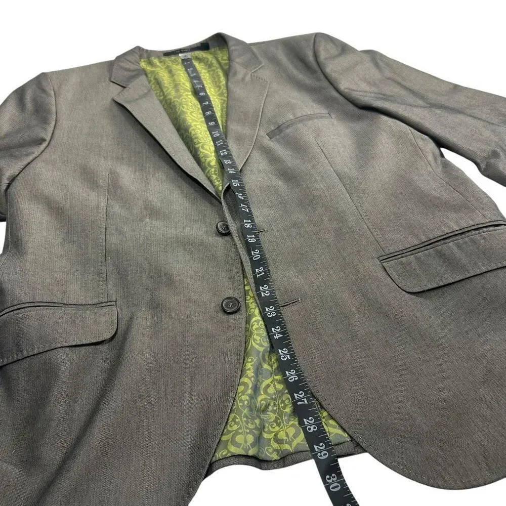 Ted Baker Two Button Jacquard Lined Blazer Gray Notched Lapel Men’s 46
